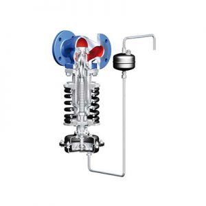 Industriell tryckreduceringsventil för vätska, gas och ånga.